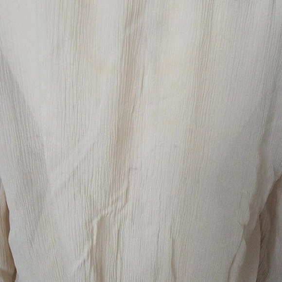 𝅺AMANDA Uprichard Women's Surplice Wrap Semi Sheer Tan Beige Casual Basic sz Sp - Picture 6 of 8